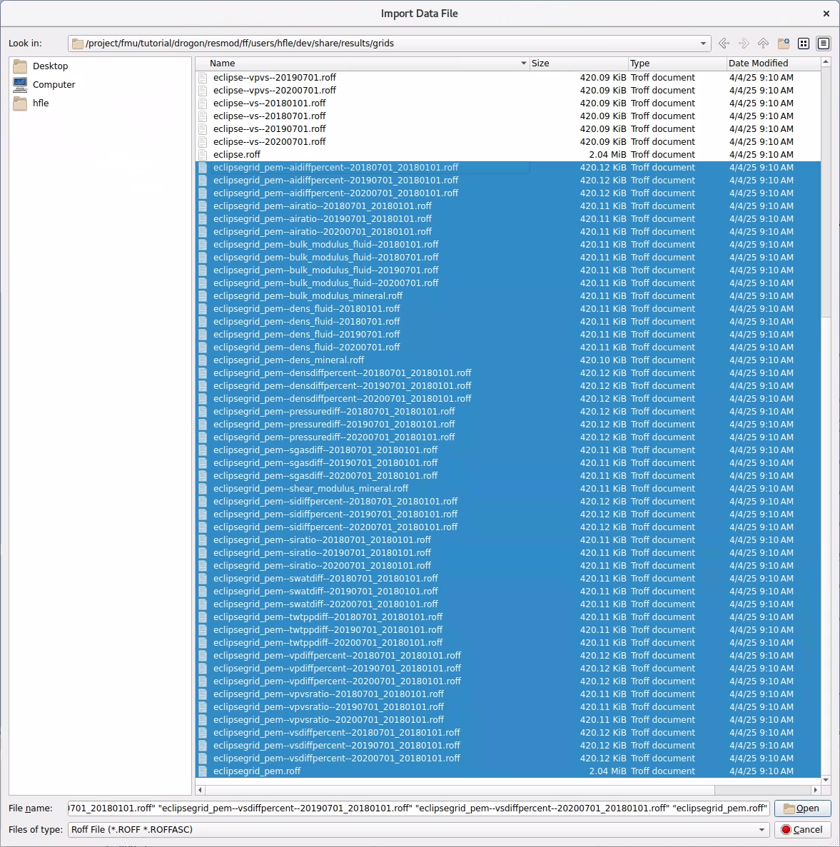 Import ROFF grid and grid properties